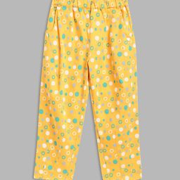 Blue Giraffe Girls Yellow Printed Loose Fit Trousers-image-16