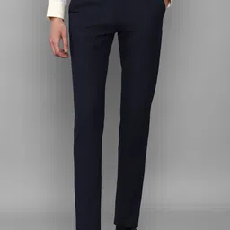 Louis Philippe Men Navy Blue Slim Fit Trousers-picture-7