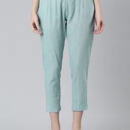 Marcia Women Tapered Fit Pure Cotton Cropped Cigarette Trousers-image-54