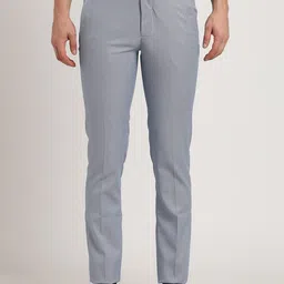 Turtle Men Tailored Tapered Fit Mid-Rise Formal Trousers-image-55