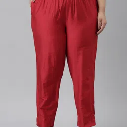 Go Colors Women Plus Size Tailored Tapered Fit Trousers-75