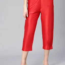 Oxolloxo Women Tailored Tapered Fit Mid-Rise Trousers-image-2
