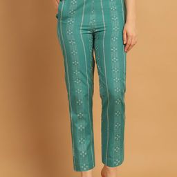 Aarsha Women Printed Mid-Rise Cotton Plain Regular Trousers Trousers-image-68