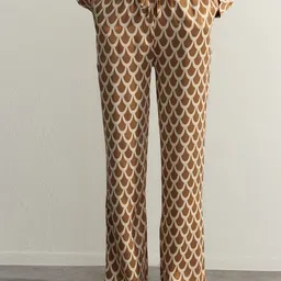 Trendyol Women Abstract Printed Mid-Rise Trousers-image-90