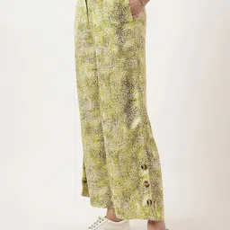 Marks & Spencer Women Abstract Printed Smart Parallel Trousers-picture-8