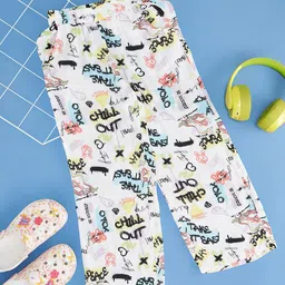 Pantaloons Junior Girls Typography Printed Trousers-picture-20