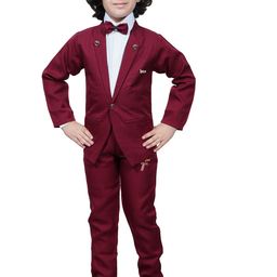 BAESD Boys Single-Breasted Notched Lapel Pure Cotton Suits-image-97