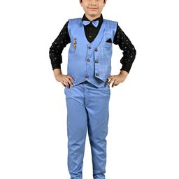 BAESD Boys Checked Pure Cotton Waistcoat & Trouser With Shirt-image-2