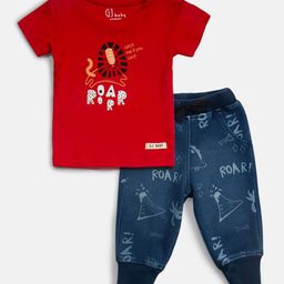 Gini and Jony Boys Multicoloured & Red Printed T-shirt with Trouser-picture-29