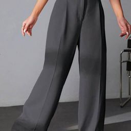 Next One Women Smart High-Rise Stretchable Wide Leg Baggy Fit Trousers-picture-26