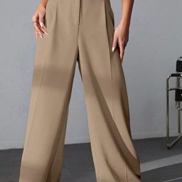 Next One Women Smart High-Rise Stretchable Wide Leg Baggy Fit Trousers-picture-20