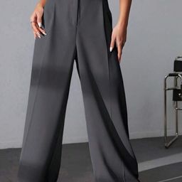 Next One Women Smart High-Rise Stretchable Wide Leg Baggy Fit Trousers-picture-22
