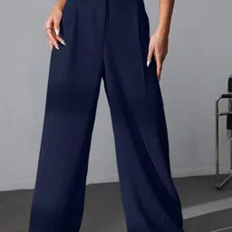 Next One Stretchable High-Rise Easy Wash Baggy Fit Trousers-image-12
