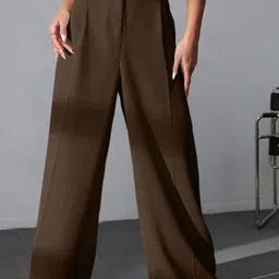 Next One Women Smart High-Rise Easy Wash Parallel Trousers-image-90