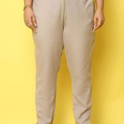 theRebelinme Women Plus Size Smart Tapered Fit High-Rise Easy Wash Regular Trousers-image-95