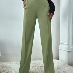 Kotty Women Relaxed Straight Fit High-Rise Easy Wash Trouser-picture-35