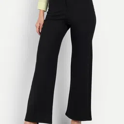 Next One Women Smart Straight Fit High-Rise Easy Wash Formal Parallel Trousers-image-89