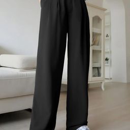 Next One Pleated Smart Straight Fit High-Rise Cotton Regular Trousers-image-67
