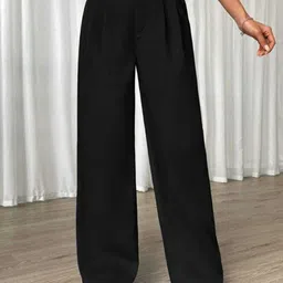 Next One Women Smart Straight Fit High-Rise Easy Wash Trousers-image-79