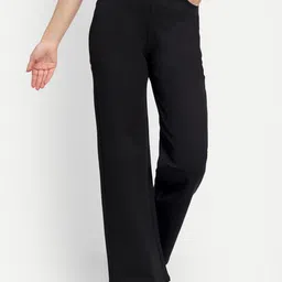 Next One Women Smart Straight Fit High-Rise Easy Wash Parallel Trousers-image-36
