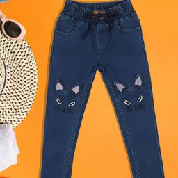 A-Okay Boys Embroidered Slim Fit High-Rise Easy Wash Cotton Trousers-image-79