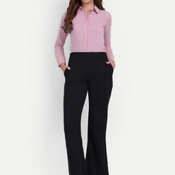 Next One Women Relaxed Flared High-Rise Easy Wash Bootcut Trousers-picture-28