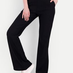 BROADSTAR Women High-Rise Stretchable Flared Bootcut Corduroy Trousers-picture-0