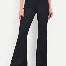 BROADSTAR Women Smart Flared High-Rise Easy Wash Trousers-picture-44