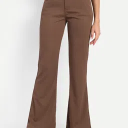 BROADSTAR Women High-Rise Stretchable Flared Bootcut Corduroy Trousers-picture-11