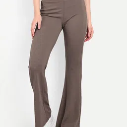 BROADSTAR Women Smart Flared High-Rise Easy Wash Trousers-picture-47
