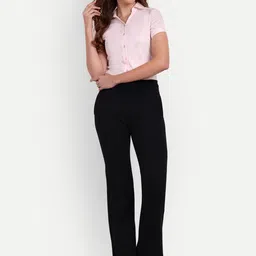 BROADSTAR Women Smart Flared Super High-Rise Stretchable Easy Wash Bootcut Trousers-image-78