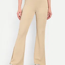 BROADSTAR Women Smart Flared High-Rise Easy Wash Trousers-picture-45