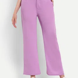 Next One Women Smart High-Rise Easy Wash Loose Fit Parallel Trousers-image-86