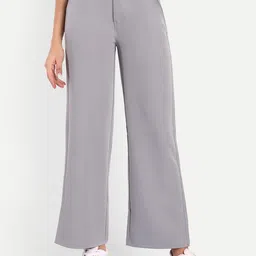 Next One Women Smart Loose Fit High-Rise Easy Wash Wide Leg Trousers-picture-19