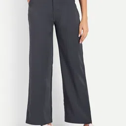 Next One Women Smart Loose Fit High-Rise Easy Wash Parallel Trousers-picture-46