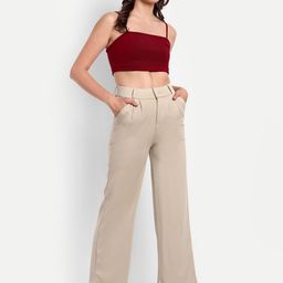 Next One Women Smart Loose Fit High-Rise Easy Wash Parallel Trousers-picture-21