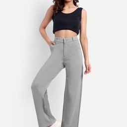 Next One Women Smart Loose Fit High-Rise Easy Wash Parallel Trousers-picture-44