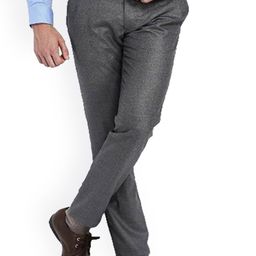 AD & AV Men Grey Classic Easy Wash Formal Trousers-image-88