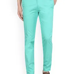 AD & AV Men Teal Classic Easy Wash Trousers-39