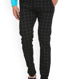 FUBAR Men Relaxed Slim Fit Mid-Rise Checked Easy Wash Trousers-image-67