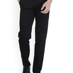 FUBAR Men Checked Relaxed Slim Fit Mid Rise Easy Wash Cotton Trousers-picture-13