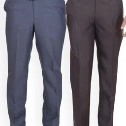 AD & AV Men Blue Comfort Easy Wash Trousers-picture-48