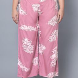 Indietoga Women Plus Size Printed Trousers with Pockets-image-47