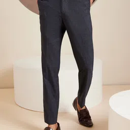 DENNISON Men Smart Tapered Fit Easy Wash Formal Trousers-image-13