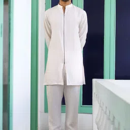 KALPRAAG Regular Linen Kurta With Trouser-image-1