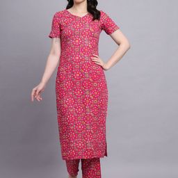 KALINI Ethnic Motifs Printed Straight Kurta With Trousers-picture-41