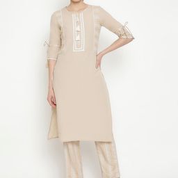 Be Indi Women Ethnic Motifs Printed Straight Kurta Set with Trouser-13