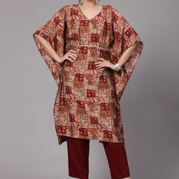 V TRADITION Ethnic Motifs Printed Regular Kurta with Trousers-56