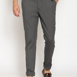 Basics Men Skinny Fit Low-Rise Cotton Formal Trousers-image-41