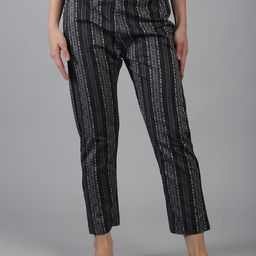Enchanted Drapes Women Striped Pure Cotton Cropped Trouser-image-84